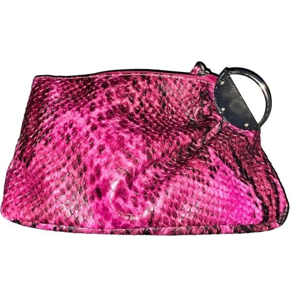 LULU Vegan Python Contemporary Clutch - Picture 2 of 11